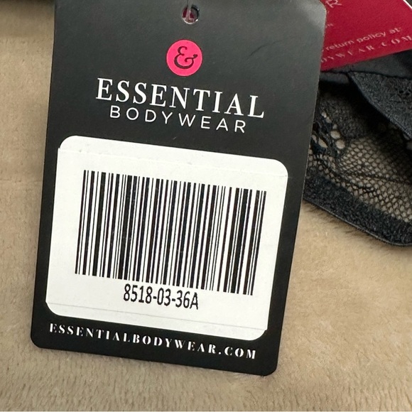 Essential Bodywear Piper Ultimate Push Up Plunge Bra #8518 Black Beige 36A - Picture 10 of 10